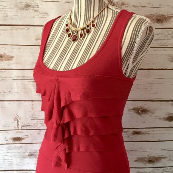 🎉HP🎉NWOT Express Red Bodycon Dress Size SP - Picture 5 of 9